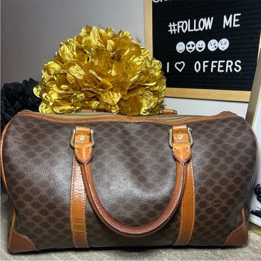 Vintage GUC Celine Macadam Monogram Boston & Pouch Set - Picture 3 of 15
